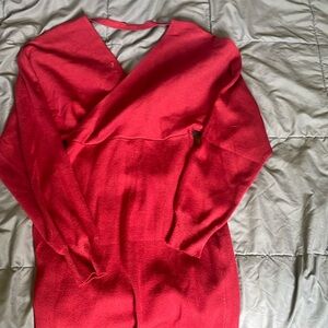 Wine color sweater mini dress